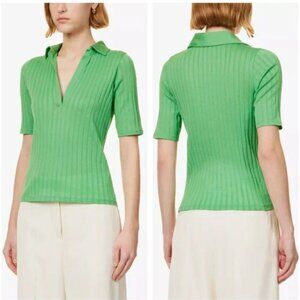 Vince Rib Cotton Half Sleeve Polo Large L Near Mint EUC - HTF - Free Shipping